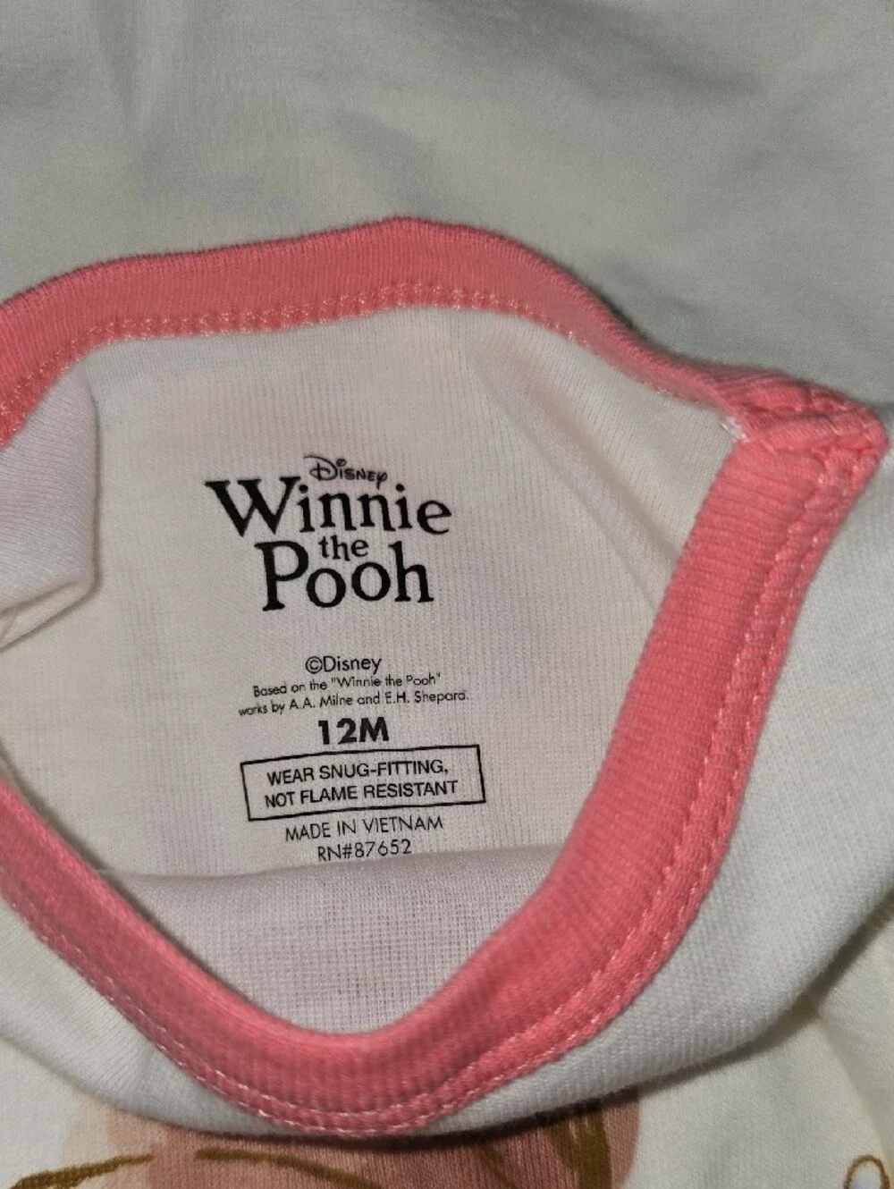 Disney Pink & White Winnie the Pooh 2-Piece Pajama Sets